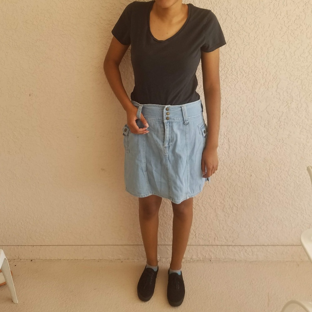 Light Blue 90s Jean Skirt Skort